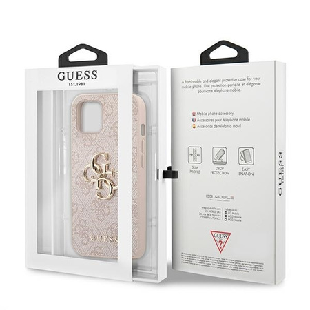 Guess nakładka do iPhone 13 6,1&quot; GUHCP13M4GMGPI różowy hard case 4G Big Metal Logo