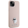 Karl Lagerfeld Silicone Choupette Metal Pin Case for iPhone 15 Plus / 14 Plus - Pink