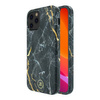 Kingxbar Marble Series eleganckie etui pokrowiec z nadrukiem marmur iPhone 12 mini czarny