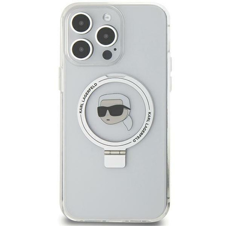 Karl Lagerfeld KLHMP15XHMRSKHH iPhone 15 Pro Max 6.7&quot; white/white hardcase Ring Stand Karl Head MagSafe