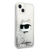 Karl Lagerfeld Liquid Glitter NFT Choupette Head - Etui iPhone 14 Plus (srebrny)