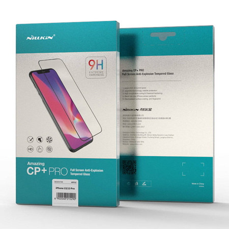 Nillkin CP+PRO ultracienkie szkło hartowane na cały ekran z ramką 0,2 mm 9H iPhone 13 Pro / iPhone 13 czarny