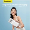 Baseus Magnetic Mini MagSafe 10000 mAh 30 W Powerbank mit integriertem Lightning Kabel – Weiß + Baseus Simple Series USB-C – USB-C 60 W 0,3 m Kabel