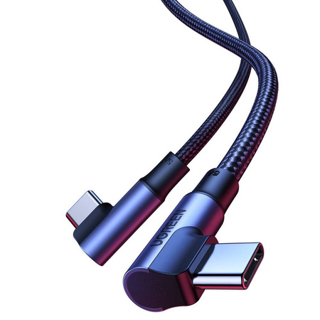 Ugreen kątowy kabel USB Typ C - USB Typ C Quick Charge Power Delivery 100 W 5 A 2 m czarny (US335 70698)