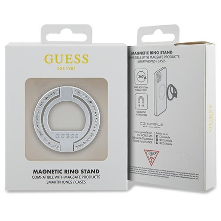 Guess MagSafe Ringständer GUMRSALDGS Silber/Silber Strass