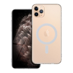 Futerał FROST MAG COVER z ochroną aparatu kompatybilny z MagSafe do IPHONE 11 Pro Max transparentny