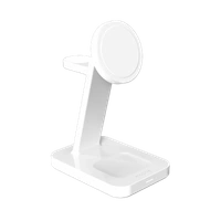 ZAGG Mophie Snap+ 3-in-1 Qi2 Wireless Charger Stand for Three Devices Compatible with MagSafe and Qi2 - White
