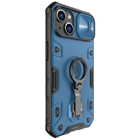 Nillkin CamShield Armor Pro Case iPhone 14 Hülle gepanzerte Abdeckung mit Kameraabdeckungsringständer blau