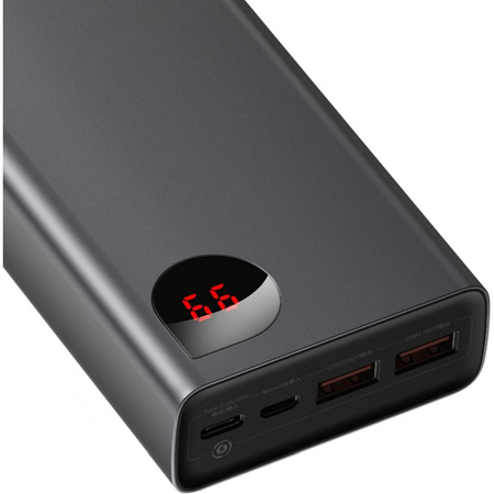 Baseus Adaman power bank 2x USB / 1x USB Typ C / 1x micro USB 20000mAh 65W Quick Charge 4.0 Power Delivery czarny (PPIMDA-D01)