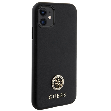 Original Case IPHONE 11 Guess 4G Strass Metal Logo (GUHCN61PS4DGPK) black