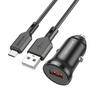 Borofone Ładowarka samochodowa BZ18 - USB - QC 3.0 18W z kablem USB na Micro USB czarna