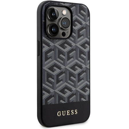 Guess GUHMP14LHGCFSEK iPhone 14 Pro 6.1" black/black hardcase GCube Stripes MagSafe