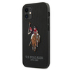 US Polo USHCP12SPUGFLBK iPhone 12 mini 5,4" czarny/black Polo Embroidery Collection