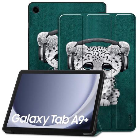 Schutzhülle SAMSUNG GALAXY TAB A9+ Tech-Protect SmartCase Sad Cat muster