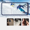 Klare 3in1 Hülle für Samsung Galaxy S23 Ultra Silikonhülle mit Rahmen blau