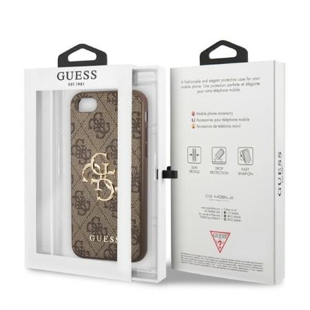 Guess GUHCI84GGMBR iPhone 7/8/SE 2020/2022 braun/braune Hardcase 4G Big Metal Logo