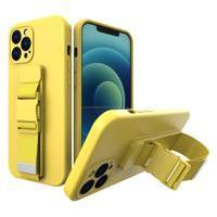 Rope case gel TPU airbag case cover with lanyard for Samsung Galaxy S21 Ultra 5G yellow