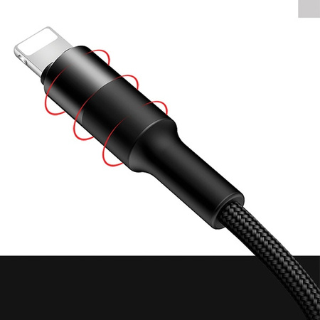 USAMS Kabel pleciony U5 3w1 1,5m 2A czarny/black (lightning/microUSB/USB-C) SJ2193IN101 (US-SJ219)