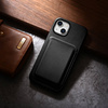 iCarer Case Leather pokrowiec etui z naturalnej skóry do iPhone 14 czarny (WMI14220705-BK) (kompatybilne z MagSafe)