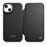 iCarer CE Premium Leather Folio Case iPhone 14 Plus Magnetic Flip Leather Folio Case MagSafe black (WMI14220715-BK)