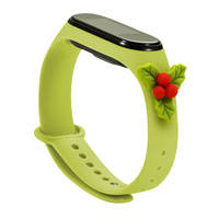 Strap Xmas replacement band strap for Xiaomi Mi Band 4 / Mi Band 3 Christmas holidays green (mistletoe)