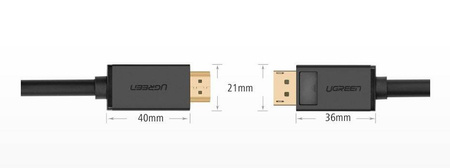 Ugreen kabel przewód HDMI - DisplayPort 4K 30 Hz 32 AWG 1,5 m czarny (DP101 10239)