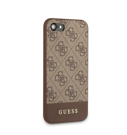 Guess 4G Bottom Stripe Collection - Etui iPhone SE 2020 / 8 / 7 (brązowy)