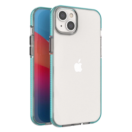 Spring Case Hülle für iPhone 14 Plus Silikonhülle mit Rahmen hellblau