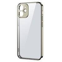 Joyroom New Beauty Series ultra cienkie przezroczyste etui z metaliczną ramką do iPhone 12 Pro złoty (JR-BP743)