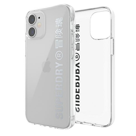 SuperDry Snap iPhone 12 mini Clear Case srebrny/silver 42590