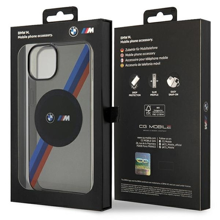 Case BMW BMHMP14SHDTK iPhone 14 6.1&quot; grey/grey Tricolor Stripes MagSafe