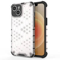 Honeycomb case for iPhone 14 armored hybrid cover transparent