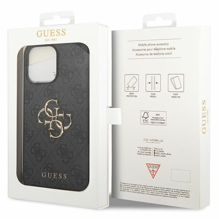 Guess GUHCP15L4GMGGR iPhone 15 Pro 6.1" gray/gray hardcase 4G Big Metal Logo