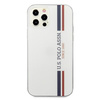 US Polo Assn Shiny Tricolor Stripes - Etui iPhone 12 Pro Max (biały)