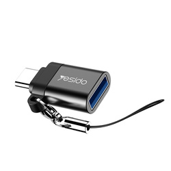 Yesido Adapter OTG GS06 - Typ C (męski) na USB (żeński) - czarny