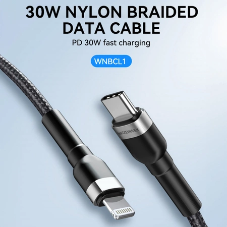 Wozinsky WNBCL1 Lightning / USB-C PD 30W cable 1 m - black