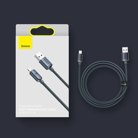 Baseus Crystal Shine Series Fast Charging Data Cable USB to iP 2.4A 2m Black