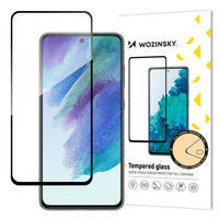 Wozinsky Tempered Glass Full Glue Super Tough Screen Protector Full Coveraged with Frame Case Friendly for Samsung Galaxy S21 FE black