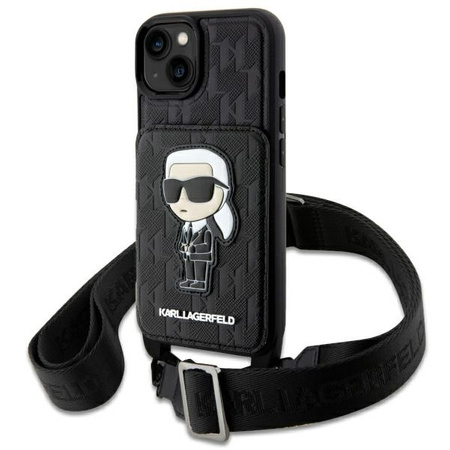 Karl Lagerfeld KLHCP14SCSAKHPKK iPhone 14 6.1&quot; hardcase black/black Crossbody Saffiano Monogram Ikonik