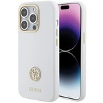 Guess Silicone Logo Strass 4G case for iPhone 15 Pro Max - white