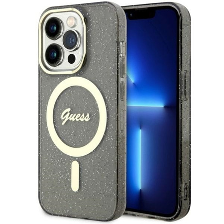 Guess GUHMP14XHCMCGK iPhone 14 Pro Max 6.7&quot; black/black hardcase Glitter Gold MagSafe