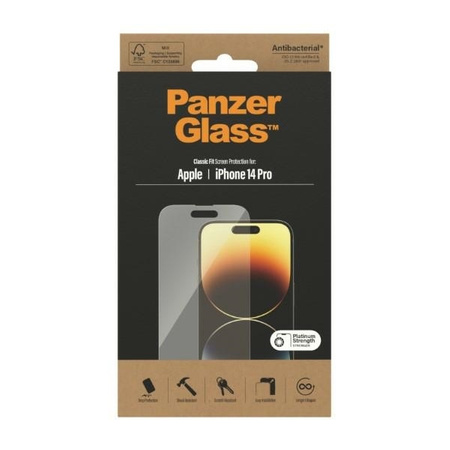 Szkło Hartowane IPHONE 14 PRO PanzerGlass Classic Fit Screen Protection Antibacterial (2768)