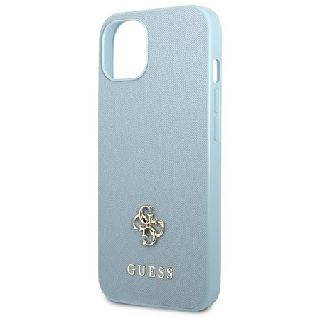 Original Case IPHONE 13 Guess Hardcase Saffiano 4G Small Metal Logo (GUHCP13MPS4MB) blue