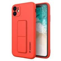 Wozinsky Kickstand Case elastyczne silikonowe etui z podstawką iPhone 12 Pro Max czerwony