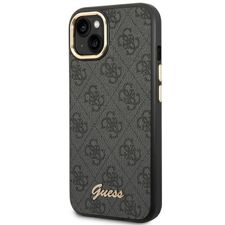 Guess GUHCP14SHG4SHK iPhone 14 6,1" czarny/black hard case 4G Vintage Gold Logo