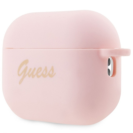 Guess GUAP2LSCHSP AirPods Pro 2 cover pink/pink Silicone Charm Heart Collection