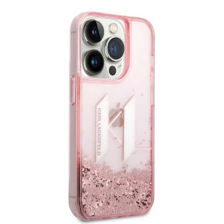 Karl Lagerfeld Liquid Glitter Big Logo Case - Etui iPhone 14 Pro (różowy)