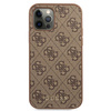 Original Case IPHONE 12 / 12 PRO Guess Hard Case 4G Metal Gold Logo (GUHCP12MG4GFBR) brown