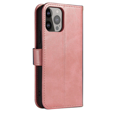 Wallet Case with Stand for iPhone 15 Pro Magnet Case - Pink