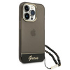 Original Case IPHONE 14 PRO MAX Guess Hardcase Translucent Pearl Strap black